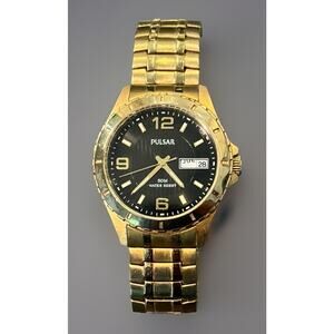 Pulsar VX43-X087 Men’s Watch Date Day New Battery -WORKS! Beautiful! 070793